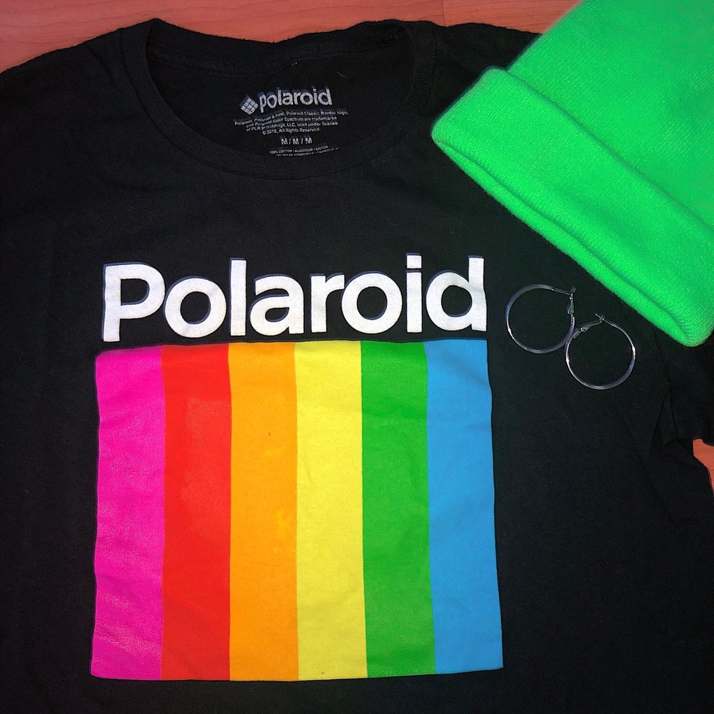 Authentic Vintage Polaroid Cropped Long Sleeve Tee